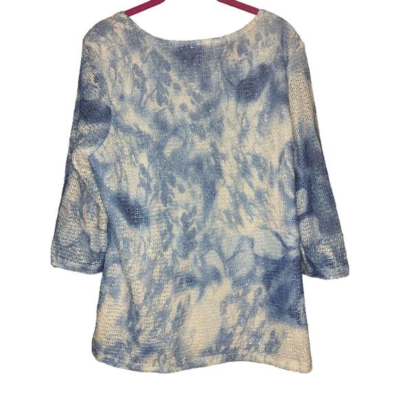 Chico's Floral Knit Top Women's Size 1 - Picture 2 of 4